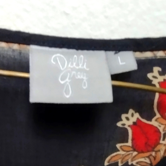 Dilli Grey Dress in Bagru beige, Ethnic Print: Large - Picture 3 of 5